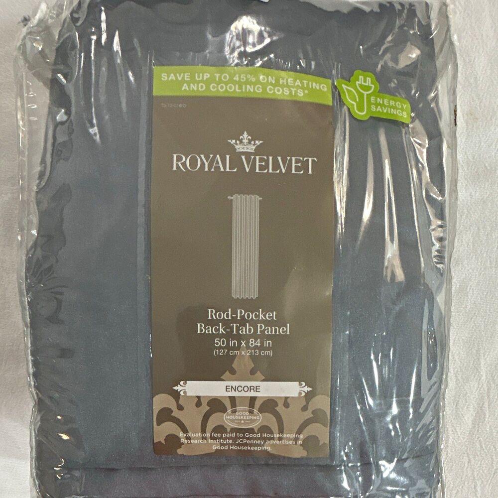 Royal Velvet Encore 50x84 Gray Rod Pocket Curtain Panel